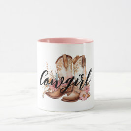 Caneca Cowgirl Brown Western Cowboy Boots