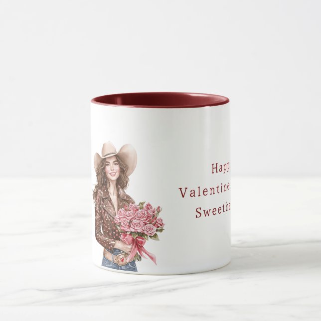 Caneca Cowgirl Pink Roses Valentine's Day (Centro)