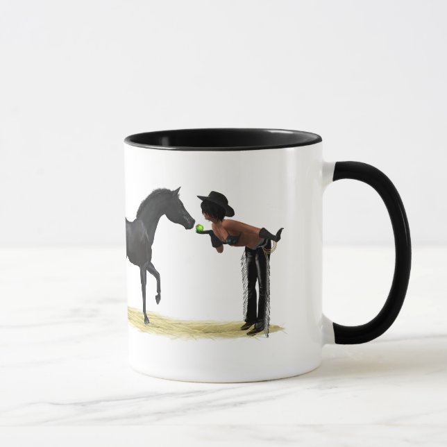 Caneca CowGirl Pinup With Horse Coffee Mug (Direita)