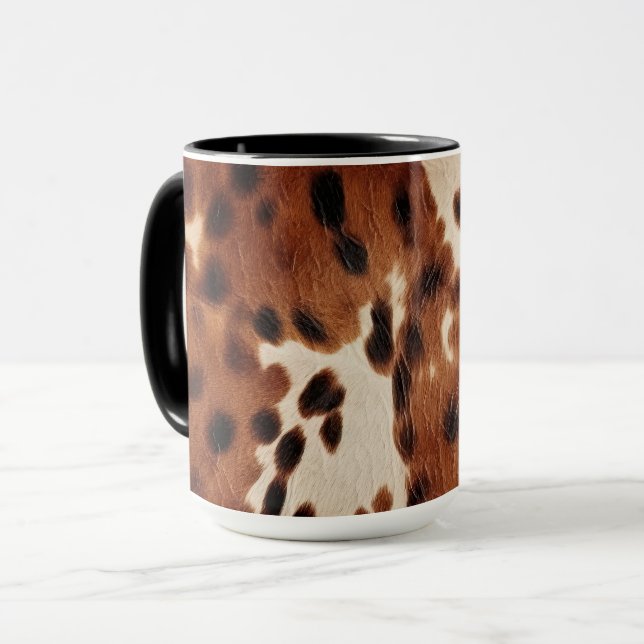 Caneca Cowhide Preto-Castanho Ocidental (Frente Esquerda)