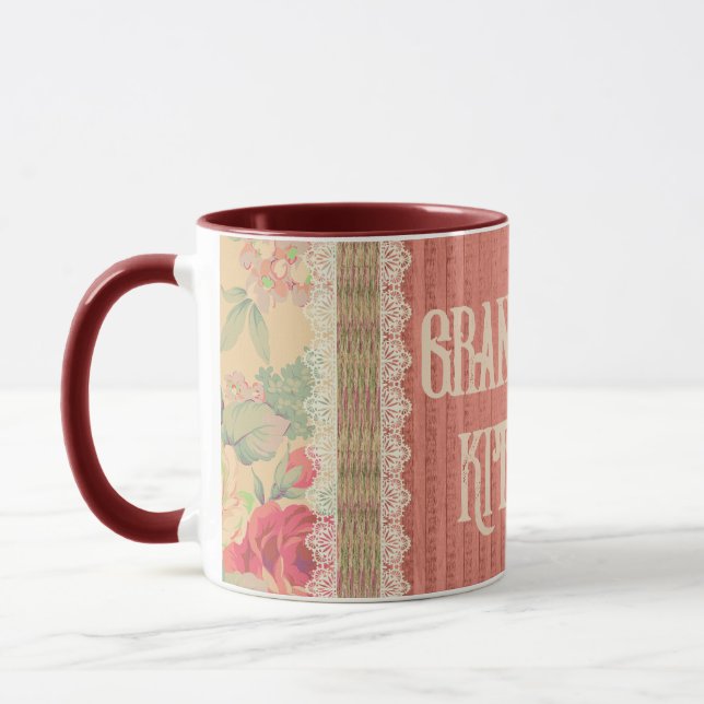 Caneca Cozinha da vovó Floral chique (Esquerda)