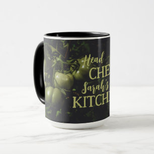 Caneca Cozinha de Tomate Verde Rústico Mal-humorado