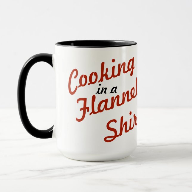 Caneca Cozinhando Em Uma Camisa De Flanela (Esquerda)
