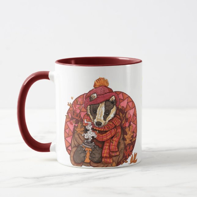 Caneca Cozy Autumn Badger Art Mug (Esquerda)