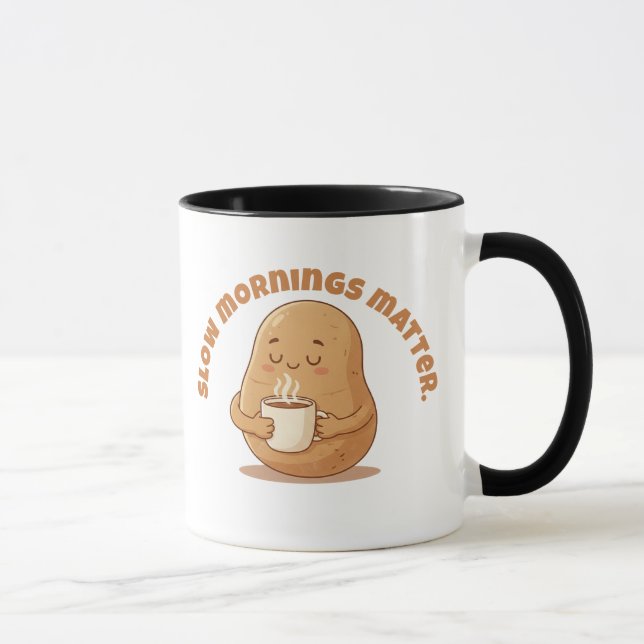 Caneca Cozy Brown Cartoon Potato Warm Mug Morning Art (Direita)