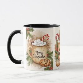 Caneca Cozy marshmallow merry Christmas holly festive