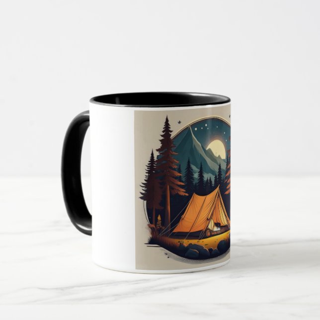 Caneca Cozy Night Camping Scene Mug com Tent e Moonlig (Frente Esquerda)