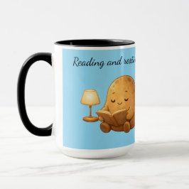 Caneca Cozy Reading Potato Persona Lamp Cartoon Art