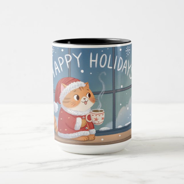 Caneca  Cozy Santa Cat Holiday Mug (Centro)