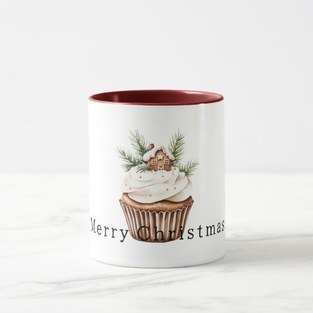 Caneca Cozy Warm Christmas Gingerbread House Cupcake (Centro)