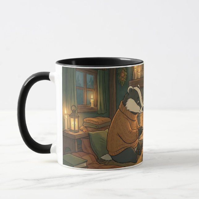 Caneca Cozy Woodland Campfire Animals Coffee Mug (Esquerda)