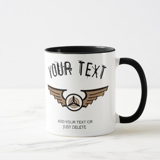 Caneca Crachá de aviação. Ideia de presente para um pilot (Direita)