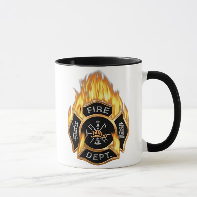 Caneca Crachá de bombeiros Dourado (Direita)