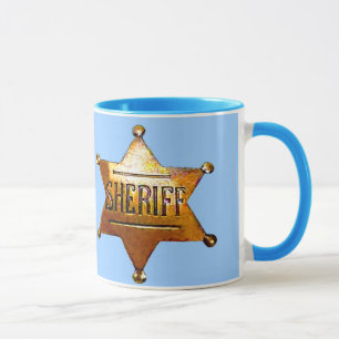 Caneca Crachá de Xerife Blue Mug (em vários estilos/tam
