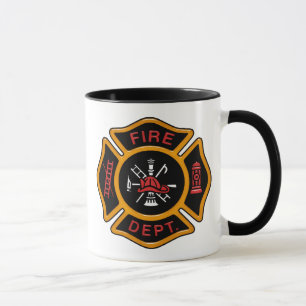 Caneca Crachá do departamento dos bombeiros