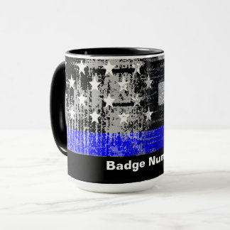Caneca Crachá Nº Mug de Linha Azul Fino