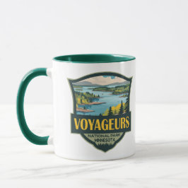 Caneca Crachá Retroativo da Ilustração do Parque Nacional
