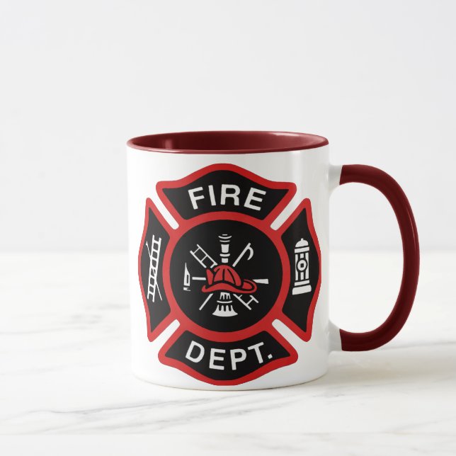 Caneca Crachá vermelho do corpo de bombeiros (Direita)