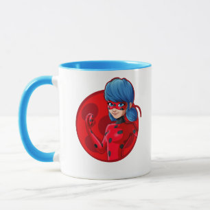 Caneca Crachá Vermelho Ladybug