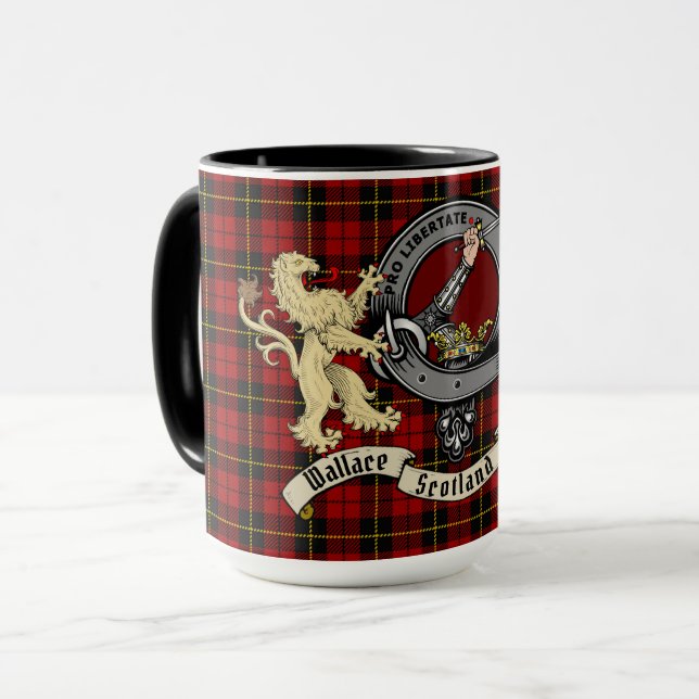 Caneca Crachá Wallace Clan & Tartan (Frente Esquerda)
