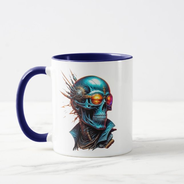 Caneca Crâne mécanique au style cyberpunk. (Esquerda)