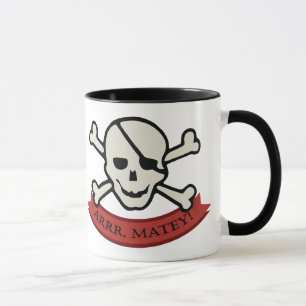 Caneca Crânio - Canhão preto de 11 oz