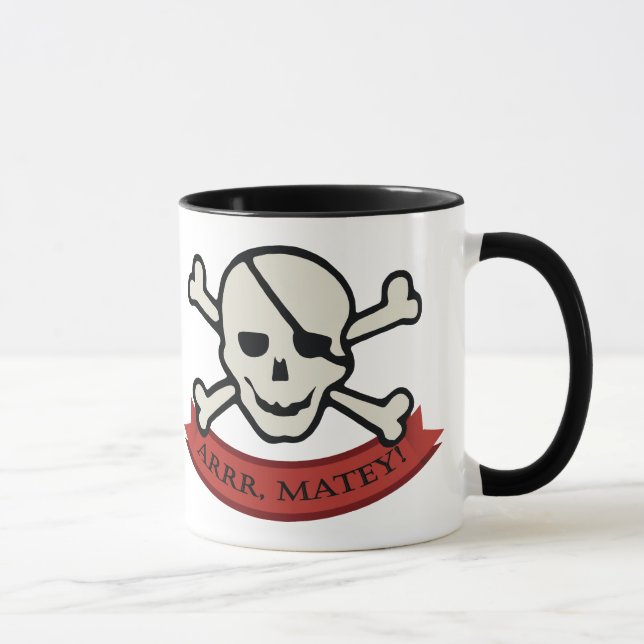 Caneca Crânio - Canhão preto de 11 oz (Direita)