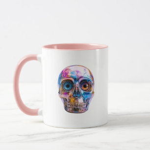 Caneca Crânio Colorido Glossy Pop Art