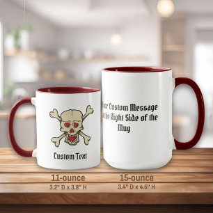 Caneca Crânio com Corações