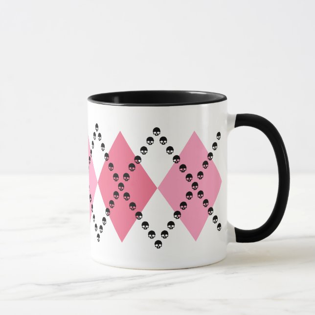 Caneca Crânio cor-de-rosa Argyle (Direita)