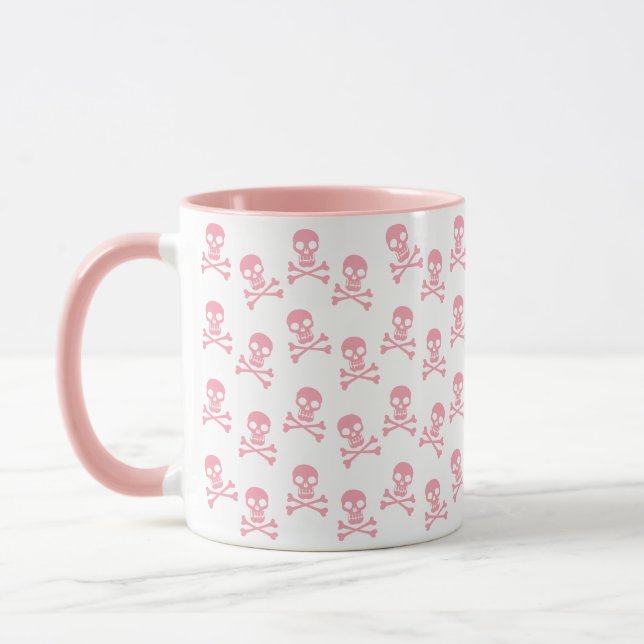 Caneca Crânio Cor-De-Rosa E Crossbones (Esquerda)