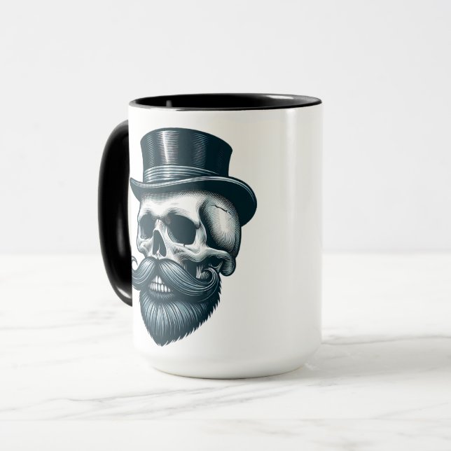 Caneca Crânio de Chapéu Alto Barbudo (Frente Esquerda)