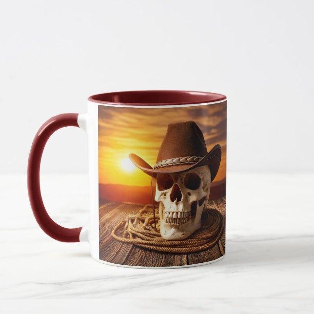 Caneca Crânio de Cowboy com Laço (Esquerda)