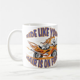 Caneca Crânio de Motocicleta Flaming