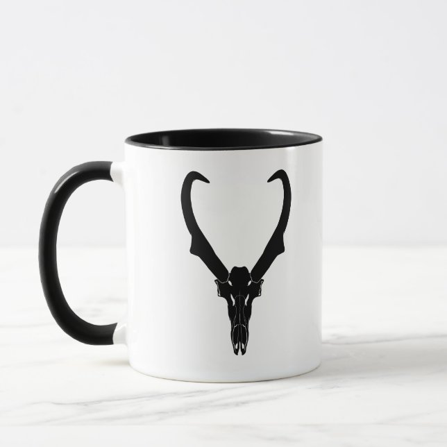 Caneca Crânio de Pronghorn Personalizável (Esquerda)