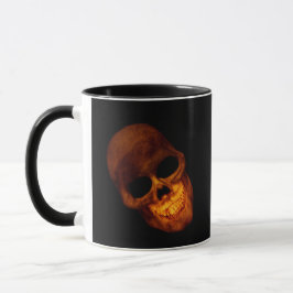 Caneca Crânio Dourado Sorrindo Sinistramente