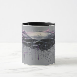 Caneca Crânio Etéreo Arte Abstrata Grunge Sombria