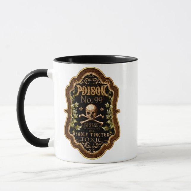 Caneca Crânio Gótico E Poção De Bruxas De Crossbones (Esquerda)