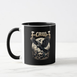 Caneca Crânio Gótico F-Caw-F Corvo Humor Adulto Gráfico
