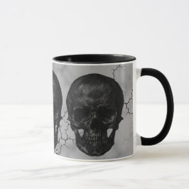 Caneca Crânio preto e Cinza
