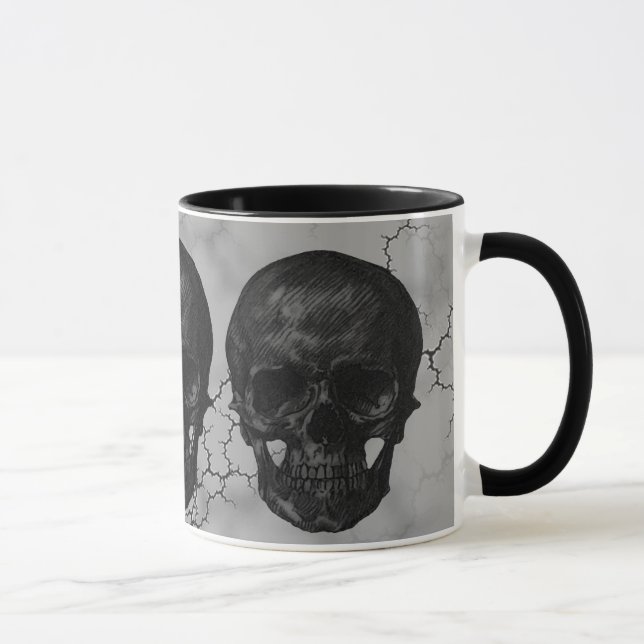 Caneca Crânio preto e Cinza (Direita)