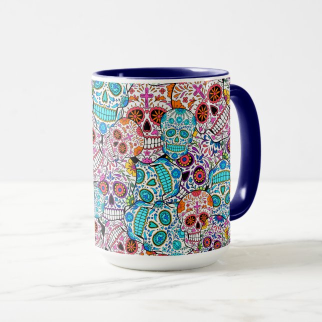 Caneca Crânios com Flores (Frente Esquerda)