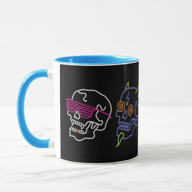 Caneca Crânios de Neon (Esquerda)