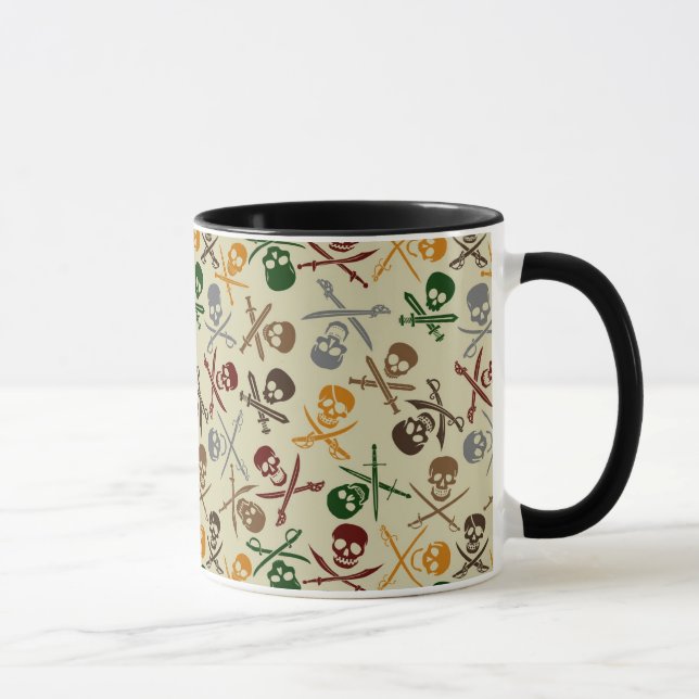 Caneca Crânios do pirata com espadas cruzadas (Direita)