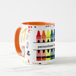 Caneca Crayon Personalizado de Volta à Escola