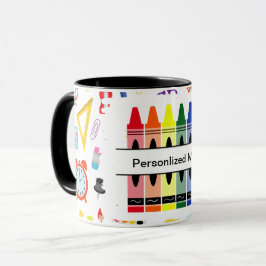 Caneca Crayon Personalizado de Volta à Escola