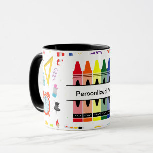 Caneca Crayon Personalizado de Volta à Escola