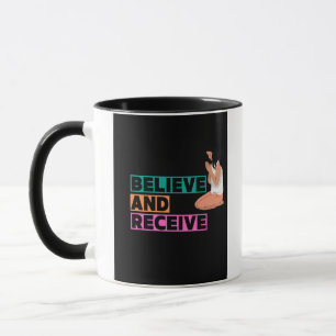 Caneca Crê e Receba Camisa-T Baseada em Fé