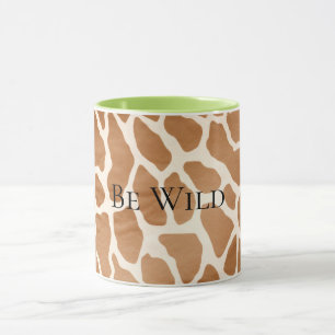 Caneca Cream Brown Safari Giraffe Animal Print
