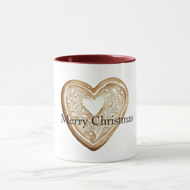 Caneca Cream Gingerbread Christmas Heart (Centro)